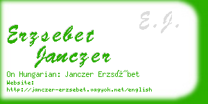 erzsebet janczer business card